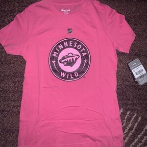 Brand New with Tags Reebok Pink Minnesota Wild Zach Parise Short Sleeve Tee